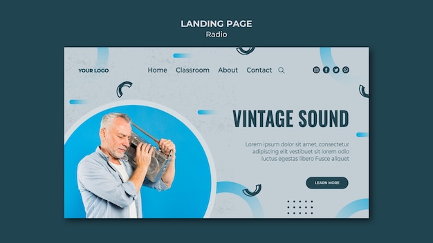 Landingpage Vorlage Fur Die Funkubertragung Kostenlose Psd Datei