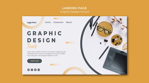 Landingpage Vorlage Fur Grafikdesign Kostenlose Psd Datei