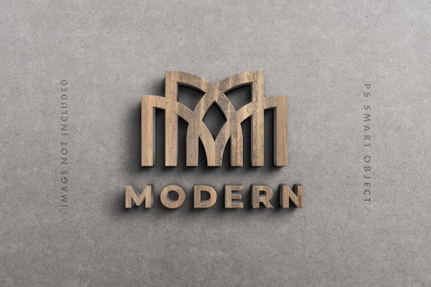 Logo 3d Modell In Holz Premium Psd Datei