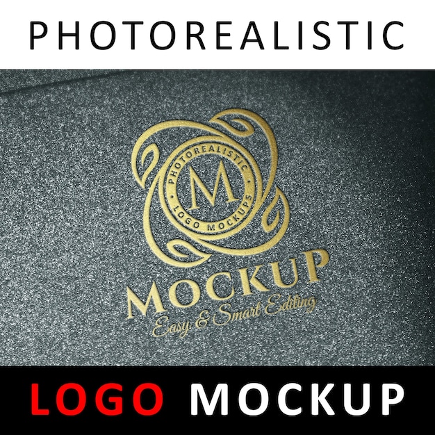 Download Logo mock up - geprägtes gold logo | Premium-PSD-Datei