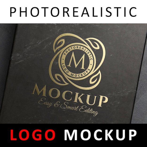 Download Logo mockup - goldfolienprägung logo auf black box ...