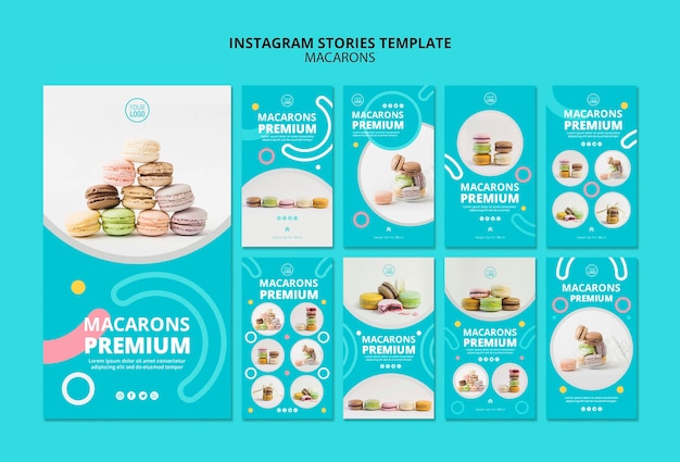 Macarons instagram geschichten vorlage | Kostenlose PSD-Datei