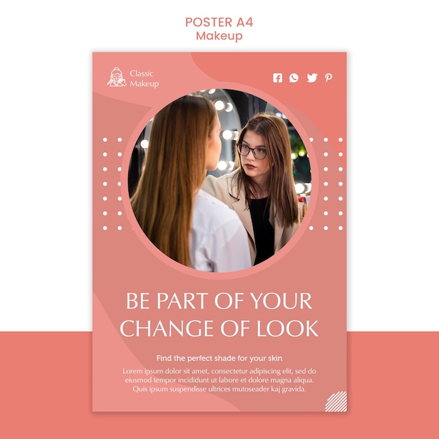 Make-up konzept poster vorlage | Kostenlose PSD-Datei