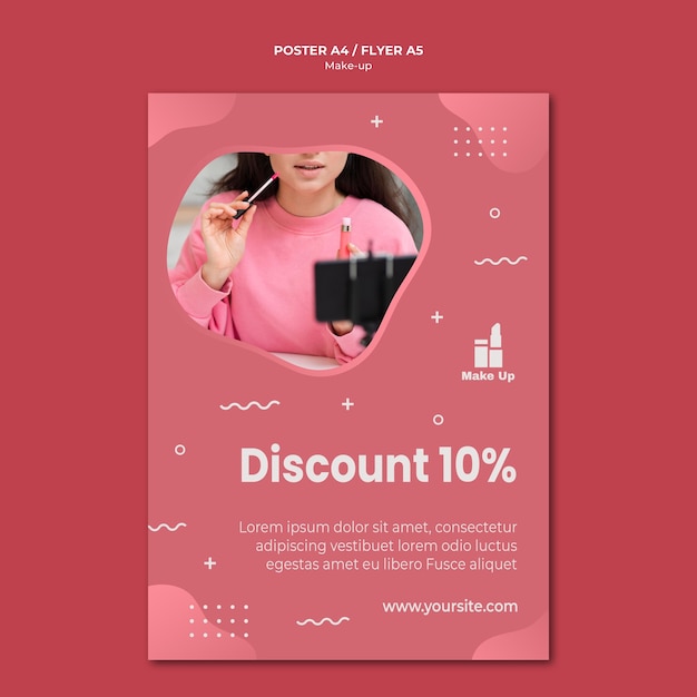 Make Up Produkte Flyer Vorlage Mit Foto Kostenlose Psd Datei