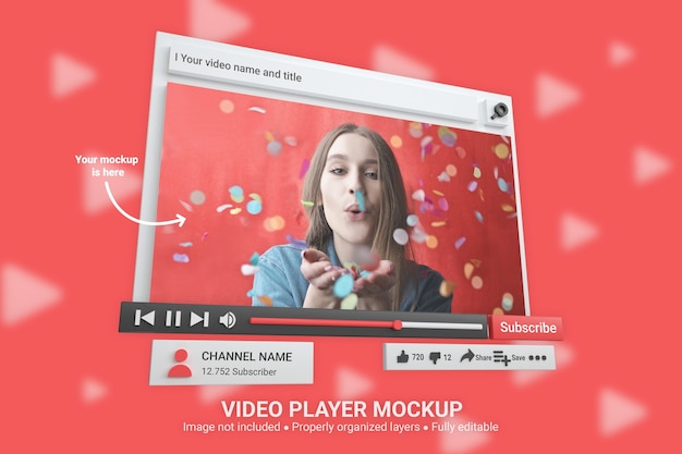 Download Mockup youtube video player | Premium-PSD-Datei