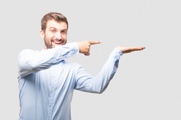 Moderner mann, der ihr konzept darstellt Premium PSD