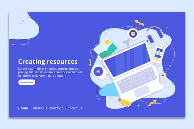 Modernes Landing Page Modell Kostenlose Psd Datei