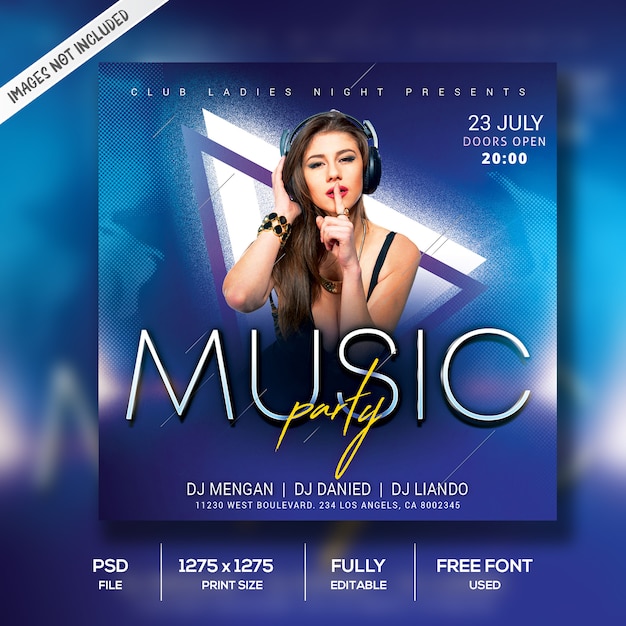 Nachtclub Party Flyer Vorlage Premium Psd Datei