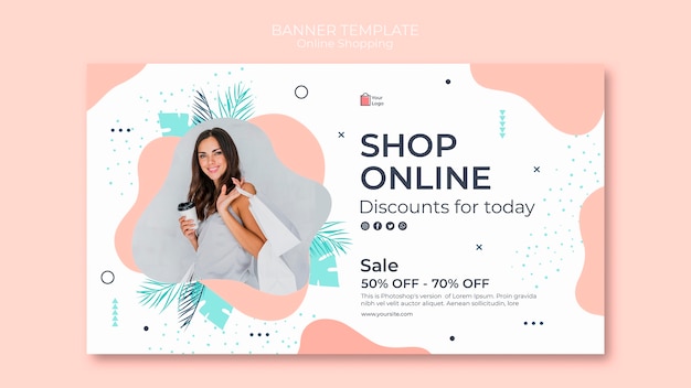 Online Shopping Banner Vorlage Design Kostenlose Psd Datei
