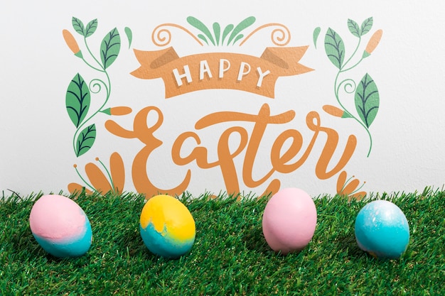 Ostern Modell Mit Copyspace Fur Text Oder Logo Kostenlose Psd Datei