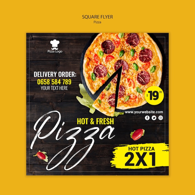 Pizza Restaurant Quadratische Flyer Vorlage Kostenlose Psd Datei