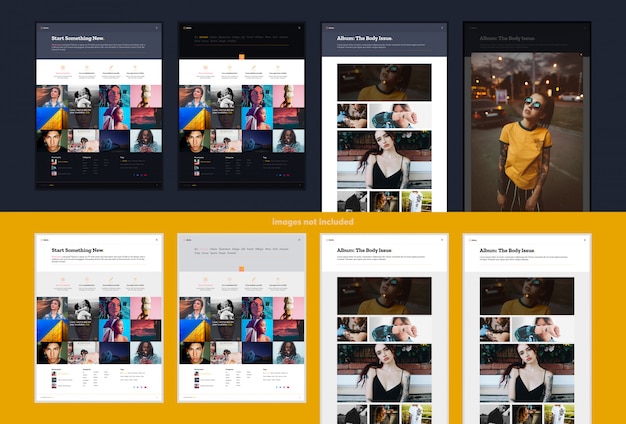 Portfolio- oder galerie-website-design Premium PSD