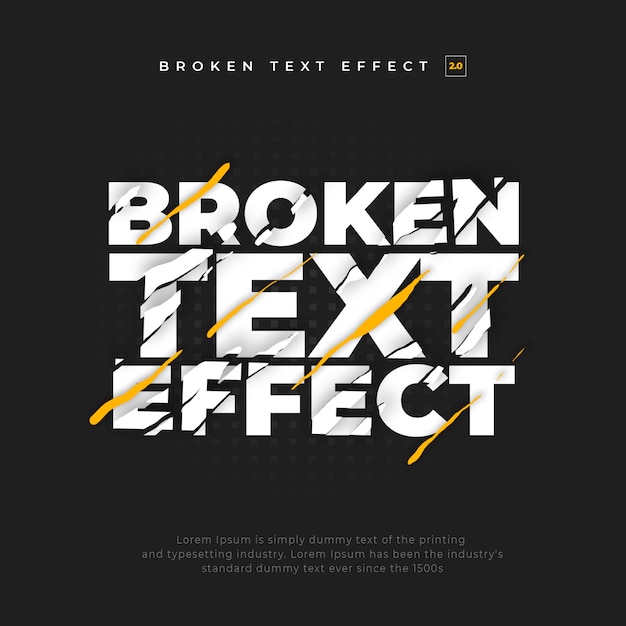 Riss split broken text-effekt Premium PSD