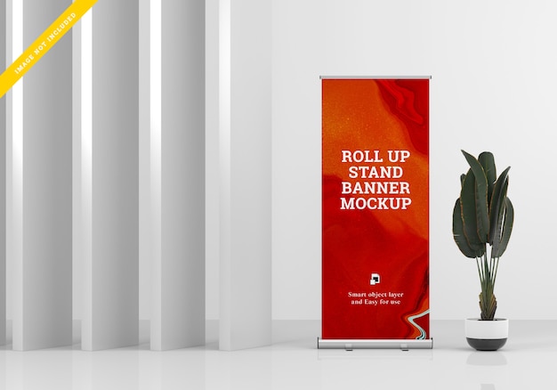 Download Roll up banner stand mockup. | Premium-PSD-Datei