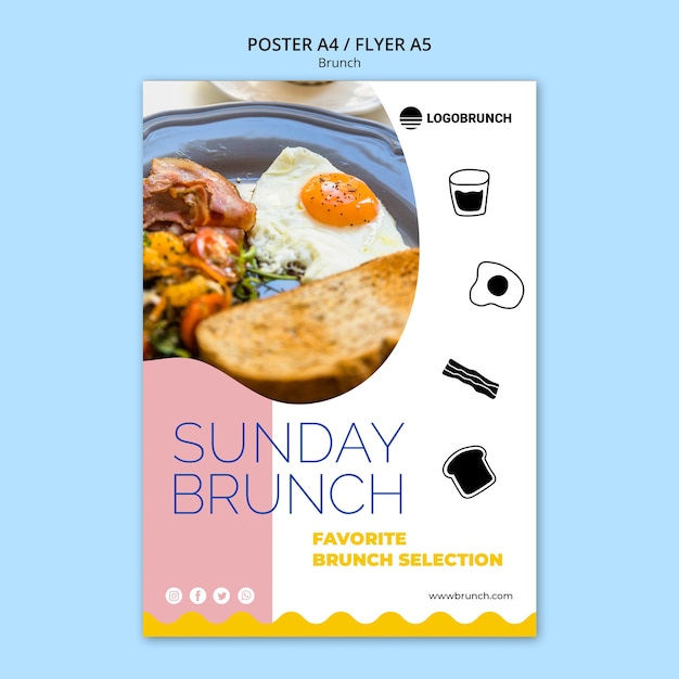 Sonntag Brunch Essen Poster Vorlage Kostenlose Psd Datei