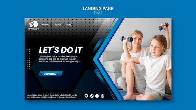 Sport Landing Page Vorlage Kostenlose Psd Datei