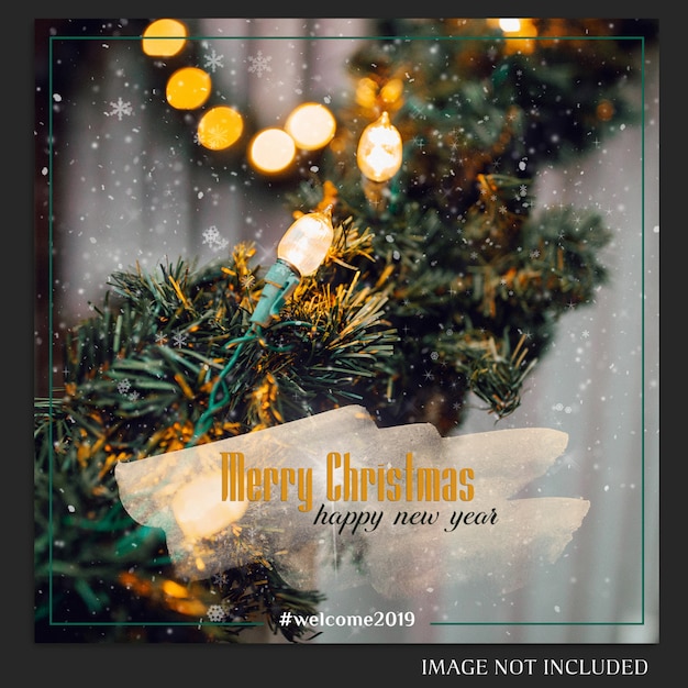 Weihnachten und ein glückliches neues jahr 2019 foto mockup und