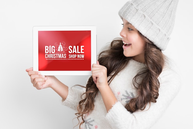 Weihnachtsaktion mock-up Kostenlosen PSD