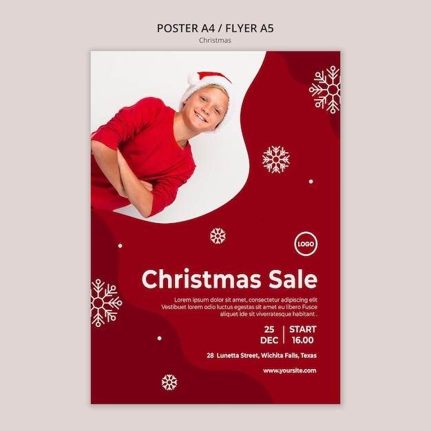 Weihnachtsverkauf Flyer Vorlage Kostenlose Psd Datei