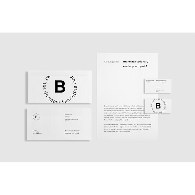 White Business Briefpapier Mock Up Frontalansicht Kostenlose Psd Datei