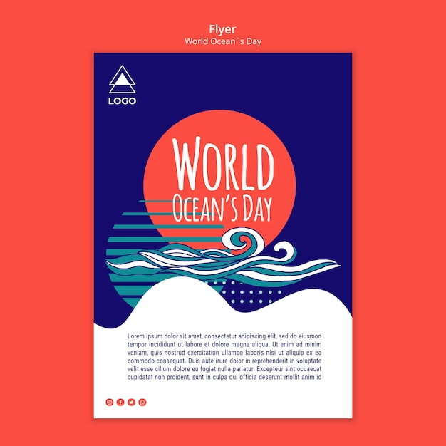 World Ocean Day Flyer Vorlage Kostenlose Psd Datei