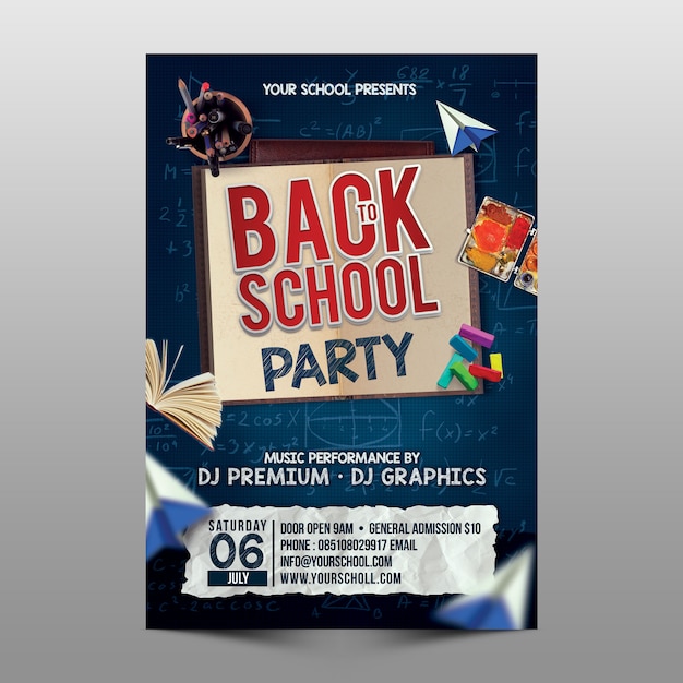 Zuruck Zu Schulparty Flyer Vorlage Premium Psd Datei