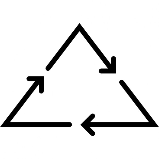 Pijlen driehoek van dunne lijnen ecologisch symbool Iconen ...