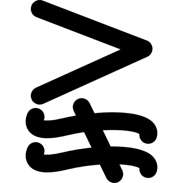 Et pas supérieure à peu près égal au symbole mathématique Télécharger Icons gratuitement