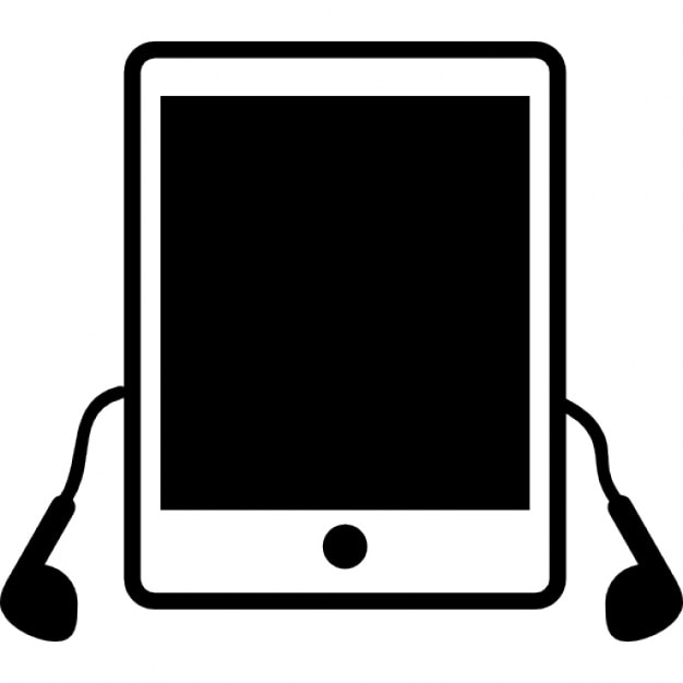 tablette ipad avec des  u00e9couteurs