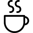 Tasse à café avec de la vapeur Icon gratuit