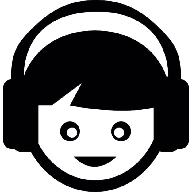 Niño escuchando música con auriculares  Descargar Iconos 