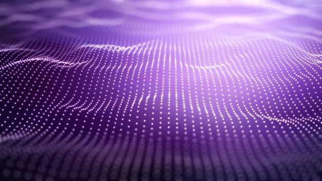 3d techno fond violet avec des points qui coule Photo gratuit