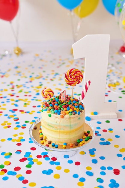 Anniversaire 1 Annee Cake Smash Decor Photo Premium