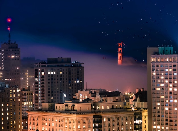 Ariel Photo D Un Immeuble A San Francisco Pendant La Nuit Photo Gratuite