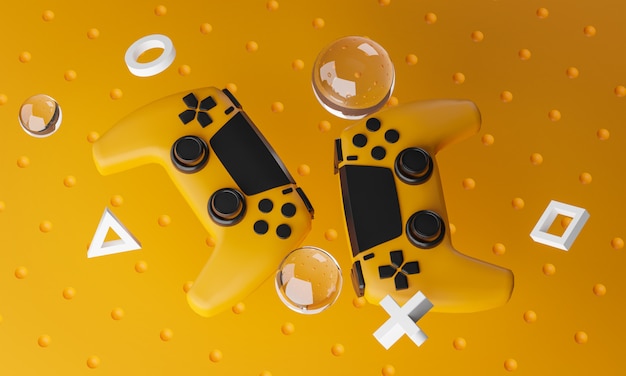 Art Num rique De Fond  De Manette  De Jeu Noir  Jaune Rendu 