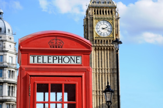 Cabine Telephonique Rouge Et Big Ben A Londres Photo Gratuite