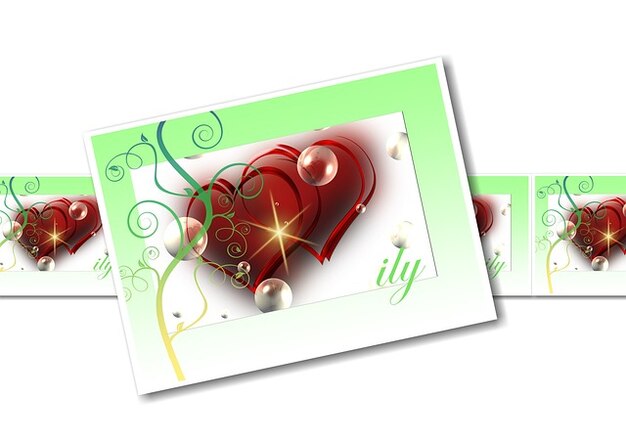 Carte Postale Romantique Coeur Modele De Voeux D Amour Photo Gratuite