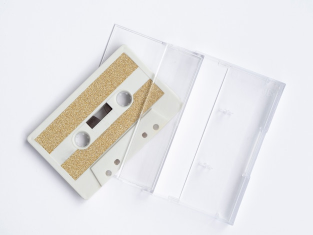 Cassette cassette minimaliste vue de dessus Photo gratuit