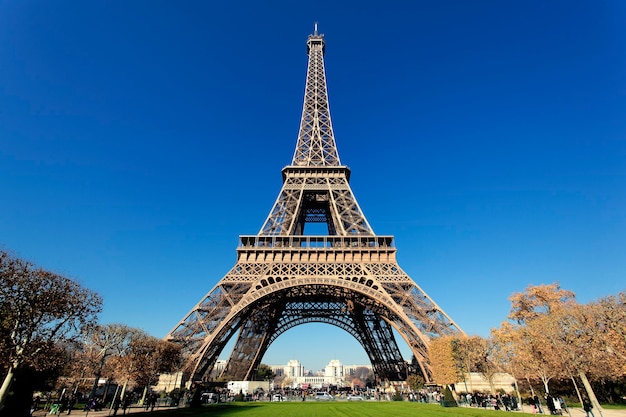 Celebre Tour Eiffel A Paris Avec Des Couleurs Magnifiques Photo Gratuite