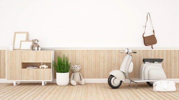 Chambre d'enfant ou salon - rendu 3d Photo Premium