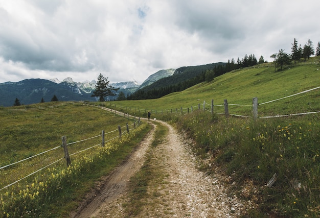 Chemin De Terre à Travers Une Vallée Photo gratuit