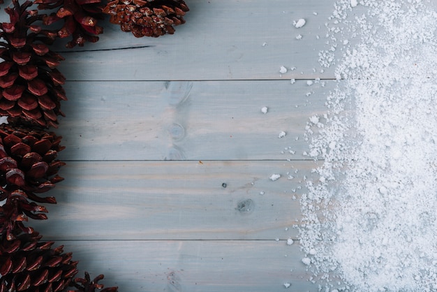 Chicots et neige ornementale Photo gratuit