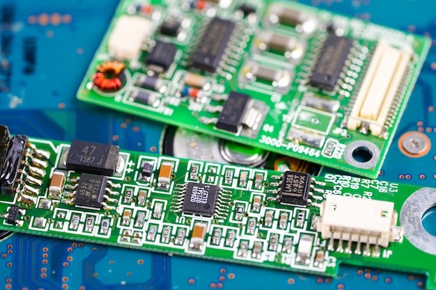 Circuit électronique cpu circuit principal dispositif électronique Photo Premium