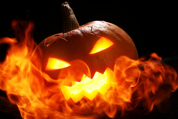 Citrouille D halloween  En Feu  Photo Gratuite