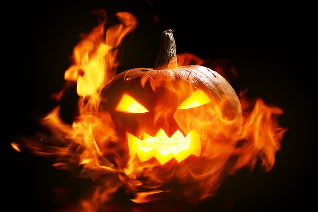 Citrouille D halloween  En Feu  Photo Gratuite