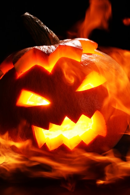 Citrouille D halloween  En Feu  Photo Gratuite