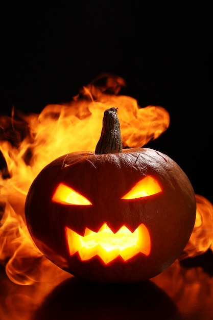 Citrouille D halloween  En Feu  Photo Gratuite