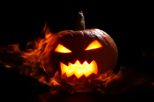 Citrouille D halloween  En Feu  Photo Gratuite