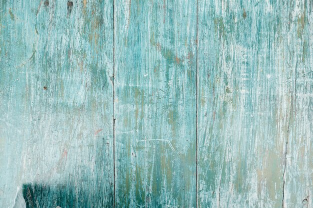 Clôture en bois bleu flou espace copie closeup Photo Premium
