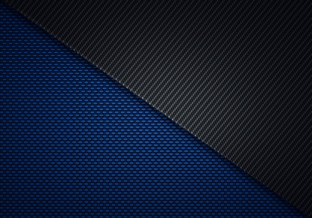 Conception matérielle abstraite moderne de fibre de carbone noire bleue noire Photo Premium
